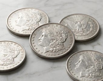 Morgan Silver Dollar, Rare 1878-1921 Morgan Dollar Coin Set, Antique American Silver Coin Collection