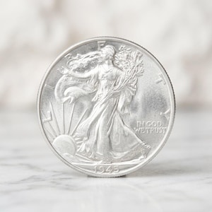 1945 silver walking liberty half dollar coin - Etsy 日本