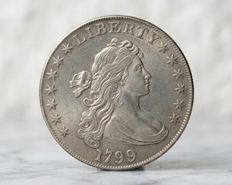 1799 Draped Bust Dollar Coin Collection, Rare US Silver Coins for Collectors, Old American Liberty Coin, Collectible Coins