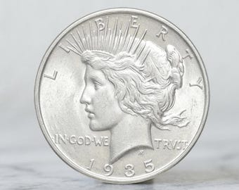 1935 Peace Dollar Silver Coins, Rare US Liberty Coins for Collectors, Antique Collectible Coin Collection