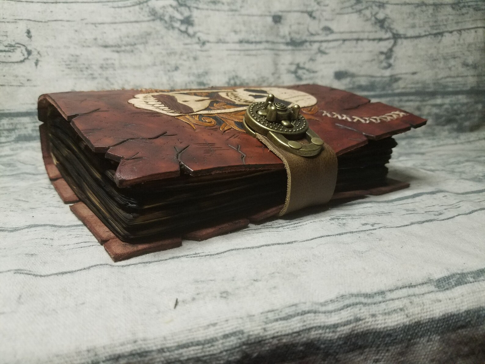 Handmade leather bound adventure tome journal sketchbook with | Etsy