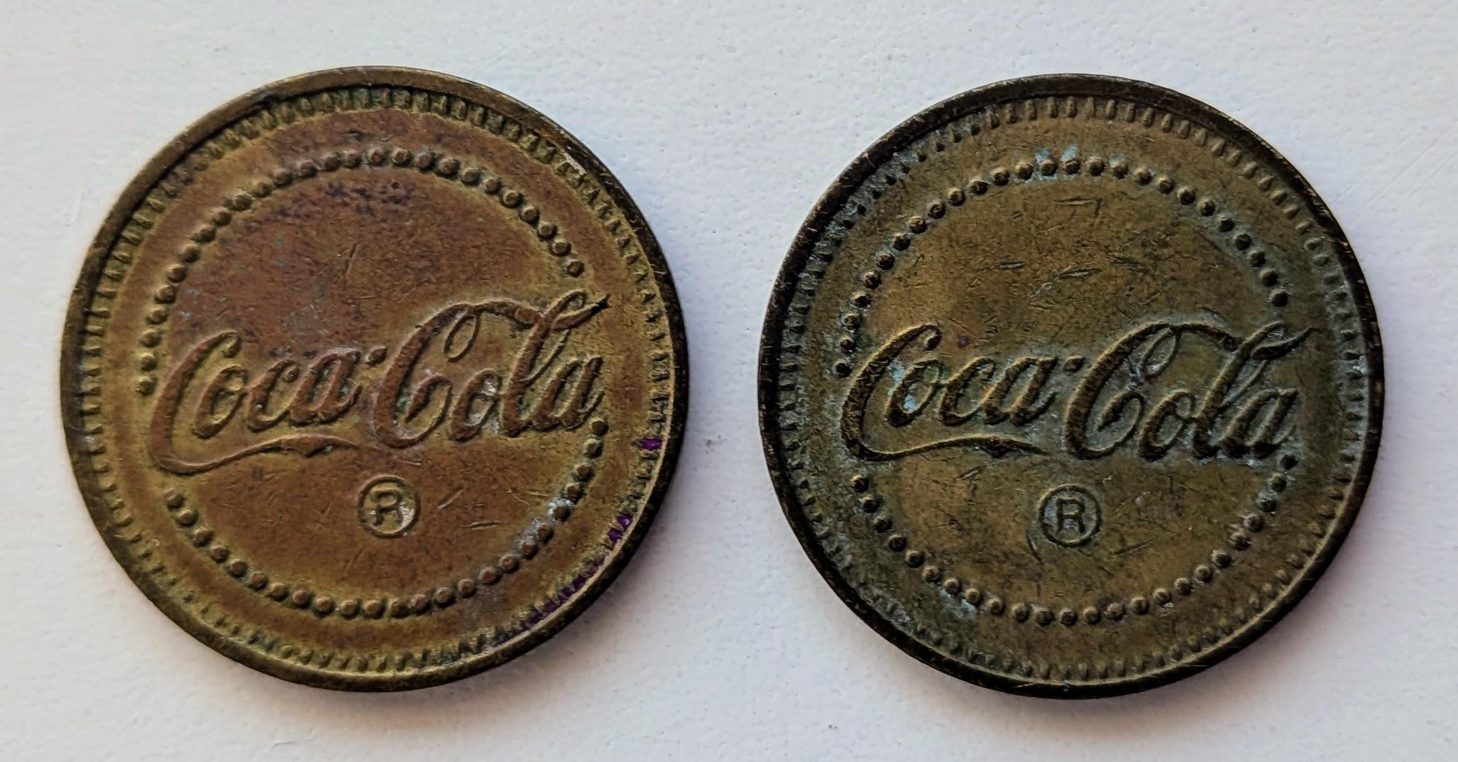 Vintage Coca-cola Vending Machine Tokens, Retro No Cash Value