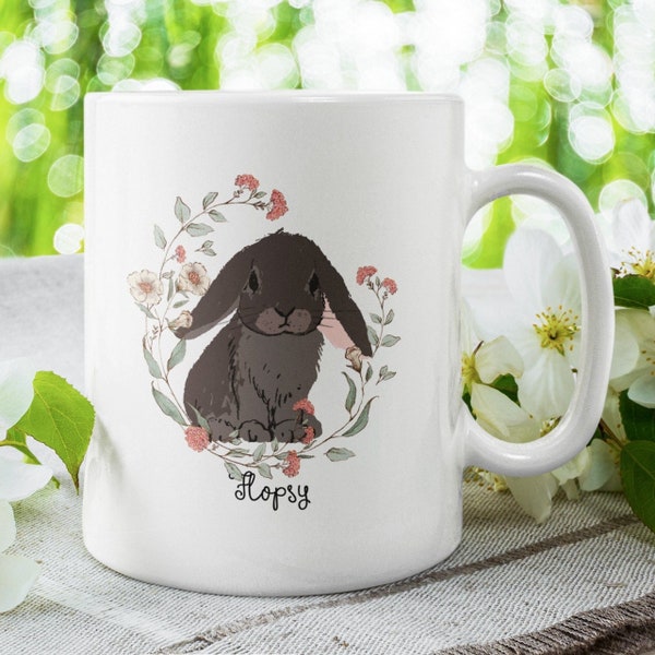 Birthday Gift for Bunny Lover, Custom Rabbit Mug, Bunny Mom Coffee Mug, Pet Rabbit Cup, Bunny Gifts for Women, Personalized Bunny Tea Mug