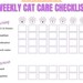 Cat Care Printable Checklist, Purple Pet Care Planner, Digital A4 PDF ...