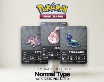 Karty zastępcze Pokémon Pokédex w formacie normalnym | Wszystkie generacje | Wypełniacz segregatora do druku w formacie PDF | A4 i Letter | 300 DPI | ANGIELSKI
