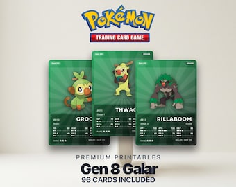 Pokémon Galar Pokédex Placeholder 810-905 | Organizer Gen 8 Binder | Karty Pokémon do druku | Śledzenie zestawu Master Set | 300 DPI | ANGIELSKI