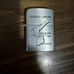 Vintage Cleancut Commonwealth Military Lighter - Korea-Japan Map Design