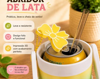 3D Printed Can Tab Opener | Reusable Soda Drink Accessory (12oz Cans)