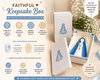 Baptism Favor Box, First Eucharist Keepsake, Nossa Senhora Aparecida Gift