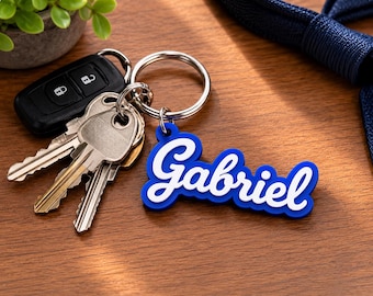Personalized 3D Printed Name Keychain | Custom Backpack Tag, Kids Keyring
