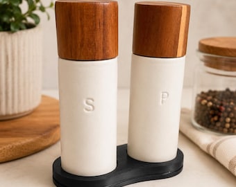 3D Printed Salt Pepper Grinder Tray | Kitchen Counter Organizer, Modern Dining Accessor