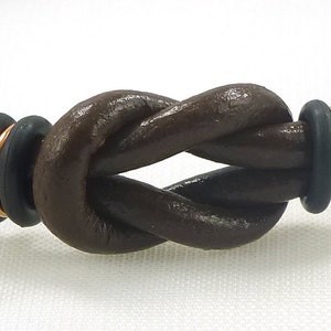 Mens Brown Leather Bracelet, Celtic Bracelet, Mens Copper Bracelet, Mens Leather Brown Bracelet, Unique Gift for Men, Couple Bracelet image 3