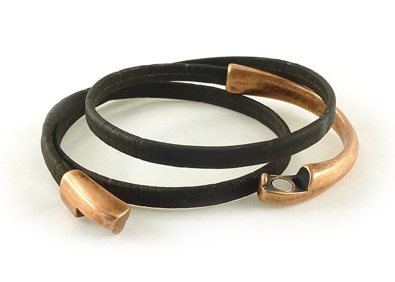 Vegan Leather Wrap Bracelet Copper Bracelet Eco Etsy