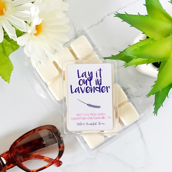 Lavender Wax Melts / Natural Soy Wax Melts / Lavender Scented Candle Melts / Lavender Gifts for Mom / Wax Cubes / Wax Tarts / Housewarming