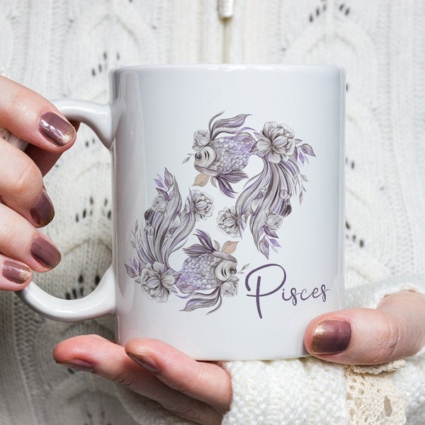 Pisces Mug, Zodiac Mugs, Coffee Cup, Zodiac Gifts, Pisces Gift, Coworker Gift, Best Friend Gifts, Aunt Gift