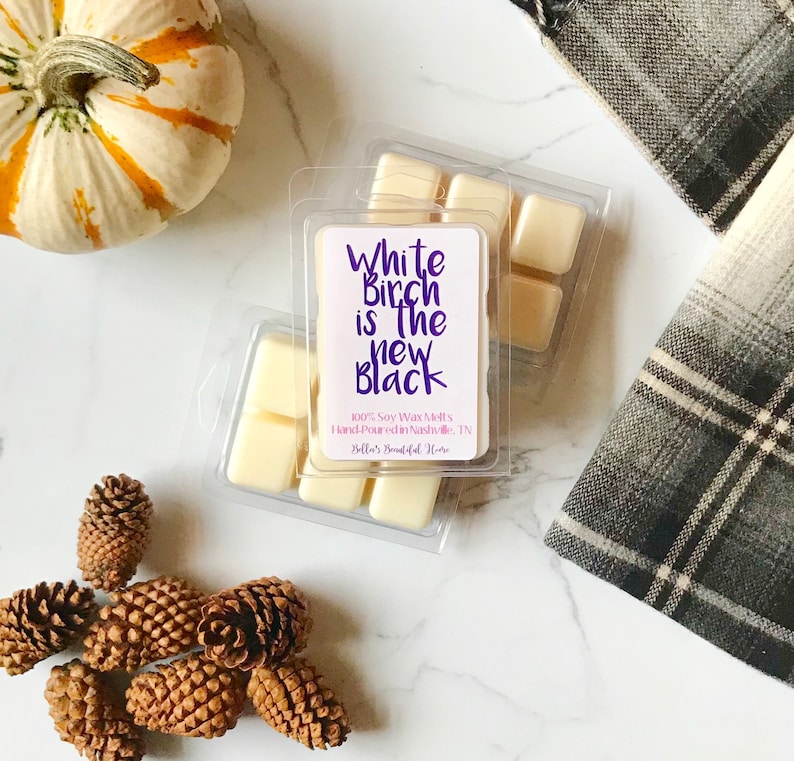 White Birch is the New Black Wax Melts  Soy Wax Melts  Gift Ideas  Wax Tarts  Housewarming Gifts  Wax Cubes  Woods Earth Forest Scent