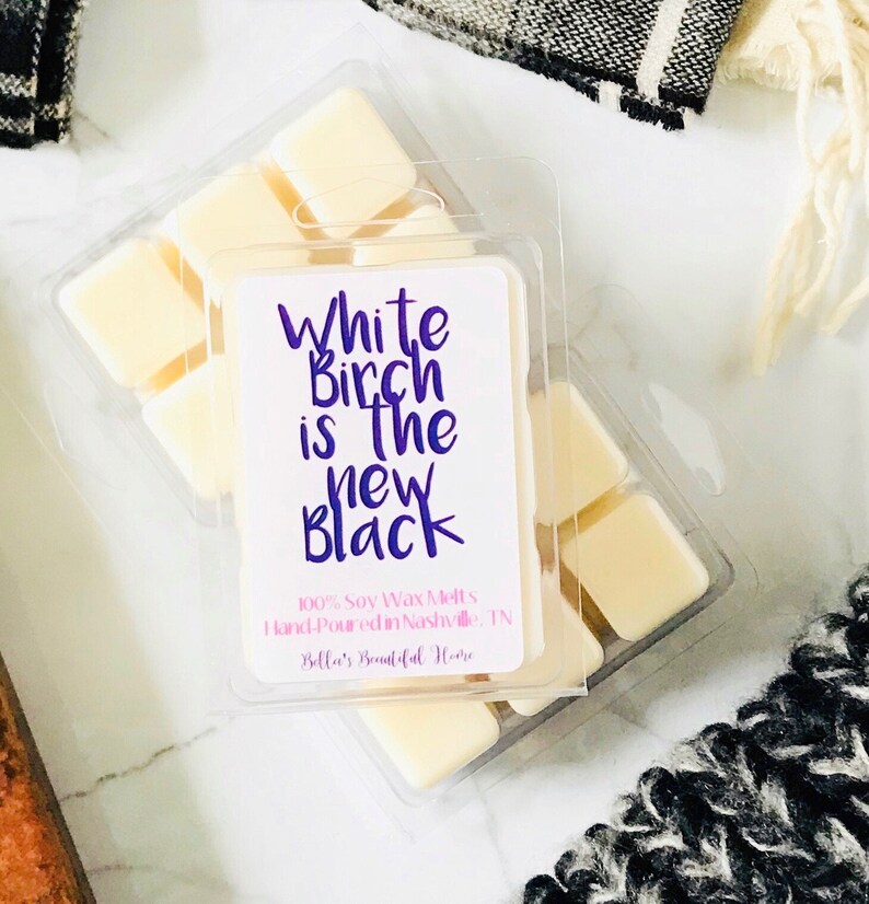 White Birch is the New Black Wax Melts Soy Wax Melts Gift Ideas Wax Tarts Housewarming Gifts Wax Cubes Woods Earth Forest Scent