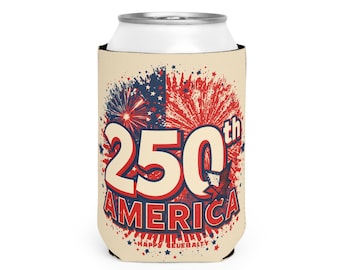 アメリカ建国250周年記念缶クーラースリーブ｜愛国的な花火 7月4日