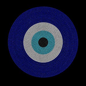 Calcomanía termoadhesiva de cristal azul con forma de ojo turco / Adhesivo brillante para protección contra el mal de ojo