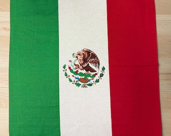 Mexico Flag Bandana  Mexican Flag Head Scarf – Green White Red Cotton Bandana – Fiesta Outfit – Soccer Fan Bandana Cinco De Mayo Accessories