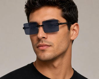 Vintage Y2K 2000s Round Small Frame Rimless Dark Tinted Burberry