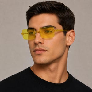 Yellow Y2k Sunglasses - Etsy