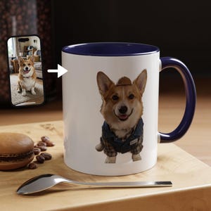 カスタム犬の肖像画マグカップ エンジニアへのギフト、パーソナライズされたペットマグカップ エンジニアに扮した犬、犬好きのママ、パパ、犬好きへの工学部卒業祝いギフト