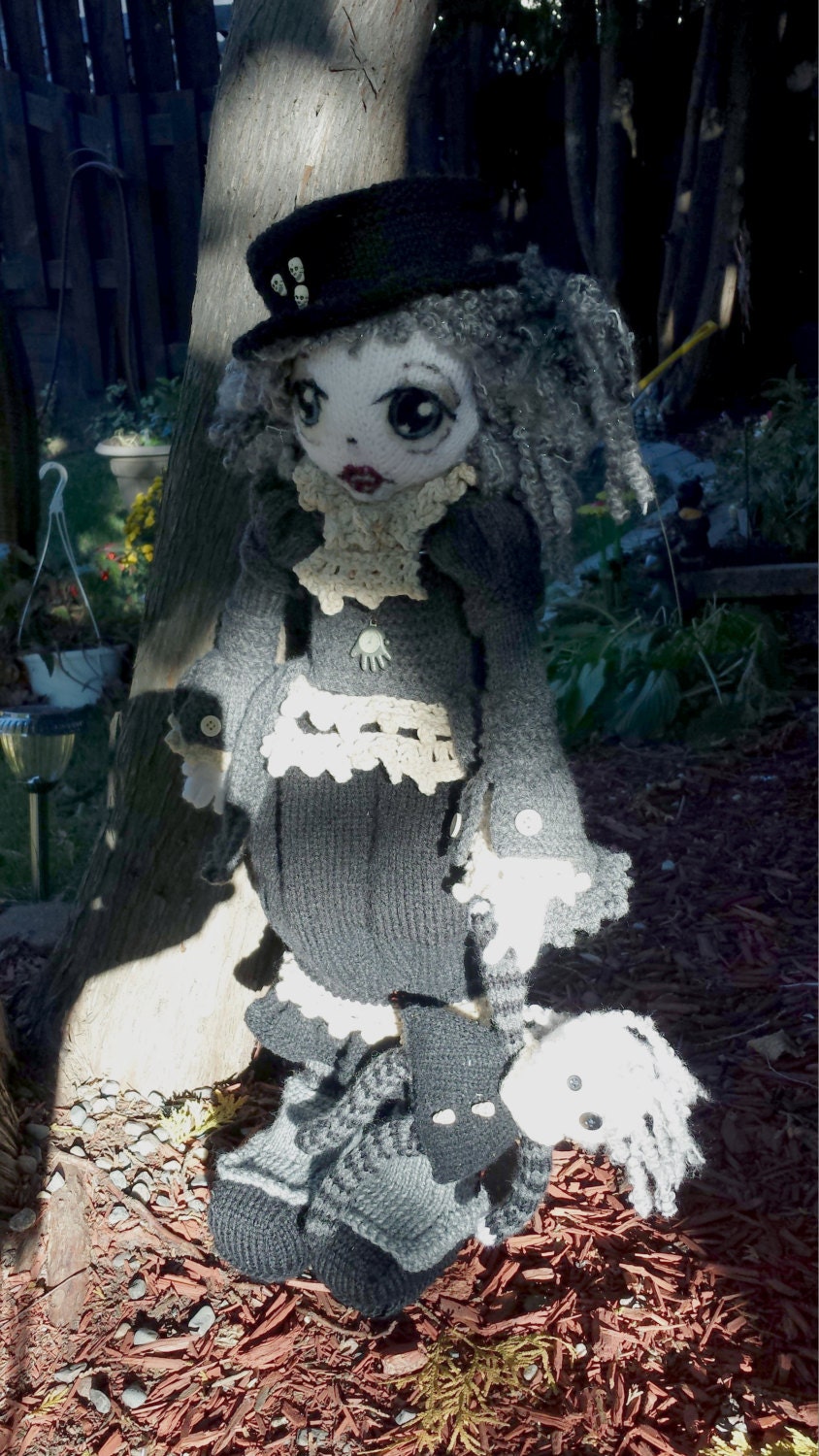Pattern for Ragdoll Drusilla and Raven, Raggedy, Lottie Doll, Knitted ...