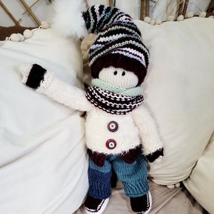 Knit pattern for 15inch  Ragdoll, knitted doll PATTERN download Little Boy Holiday