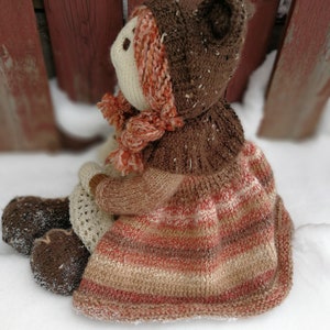 Pattern for Winter's Little Sister Raggedy Lottie ragdoll doll knitted doll Bunny rabbit image 3