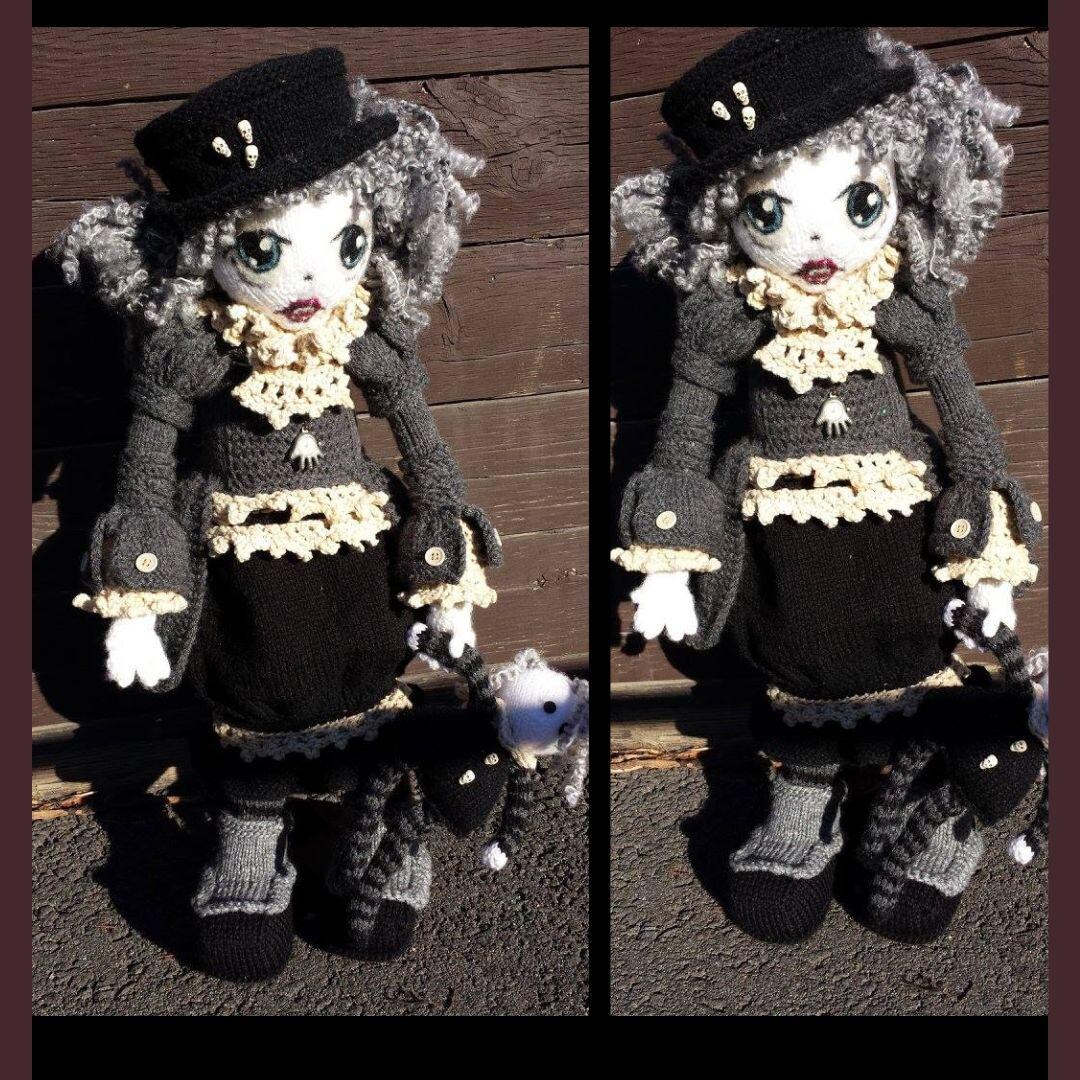 Pattern for Ragdoll Drusilla and Raven, Raggedy, Lottie Doll, Knitted ...
