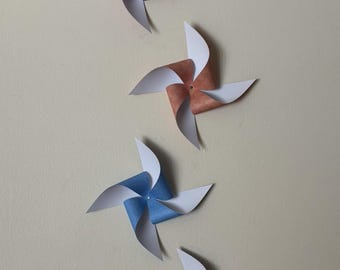 Decorative Pinwheels Handmade From Sturdy Paper. 6" or 12" Available, Stick Optional.