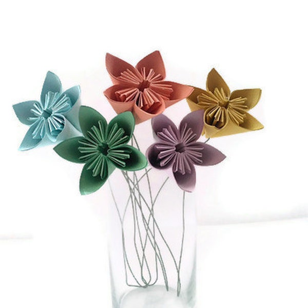 Set of 5 with Free Domestic U.S. Ship - Kusudama Paper Origami Flower
