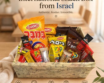 Oryginalne izraelskie pudełko z przekąskami | Bamba, Bisli, Elite Chocolates, koszerne przysmaki