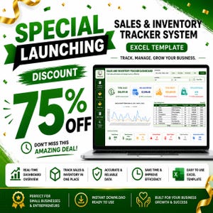 VBA Excel Automated Sales & Inventory Tracker | Excel Template | Inventory Management System | Stock Monitoring  | Automated Spreadsheet