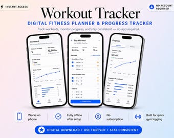 Rastreador de entrenamiento digital, planificador de fitness, registro de progreso para teléfono