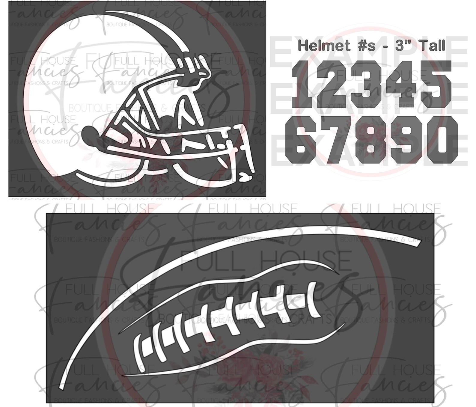 Stencils Helmet Small Numbers and Football Etsy