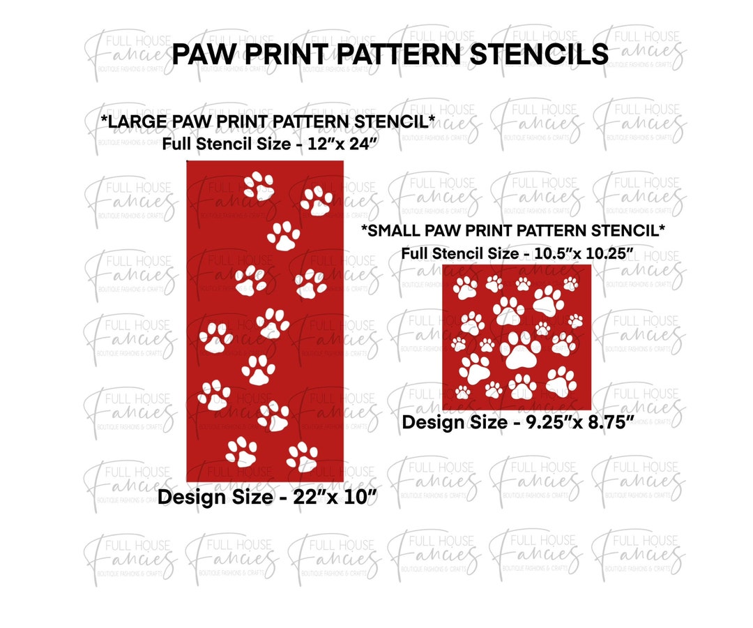 Paw Print Pattern Stencils - Etsy