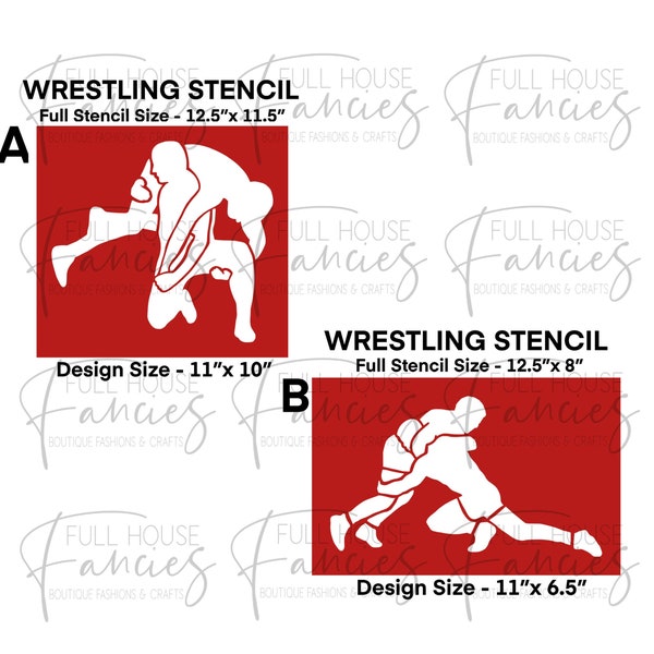 Wrestling Stencil