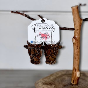 Genuine Leather Cow Earrings