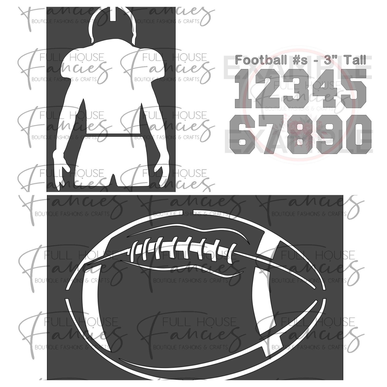 Stencils Football Player Football Style 2 and Small Set Etsy