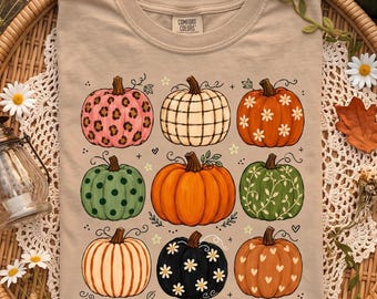 Boho Pumpkin PNG, Preppy Fall Pumpkin Sublimation, Cute Pattern Pumpkin Design, Coquette Autumn Shirt PNG, Trendy Thanksgiving Png