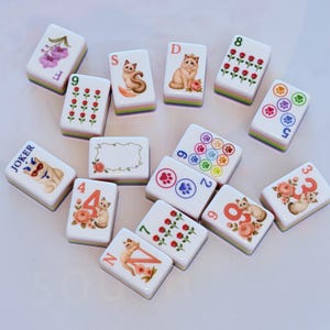 American Mahjong Set, Cat Themed Mahjong Tiles, 160 Tile Acrylic Mahjong Set, Waterproof Non Floating Tiles, 4 Layer Acrylic, Free Shipping image 2