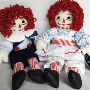 Authentic Raggedy Ann & Andy set 10&quot; tall handmade NEW