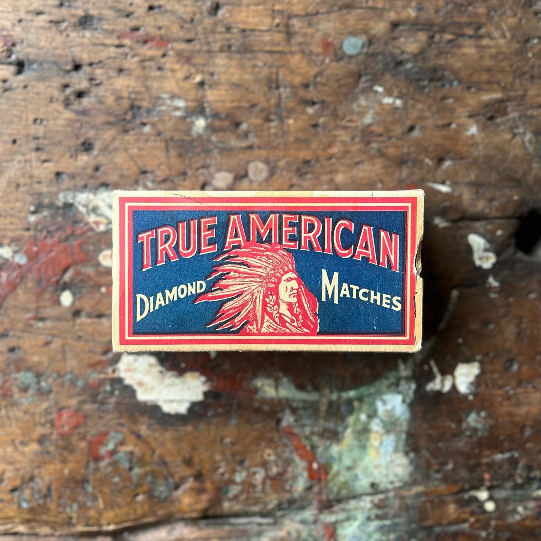 激レアVintage USA ヴィンテージ ビンテージ マッチセット ネイティブ アメリカンのグラフィックが描かれたオリジナルの本物の