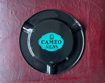 1930s Cameo Signs Porcelain Promotional Advertising Ashtray | Art Deco Novelty Display.