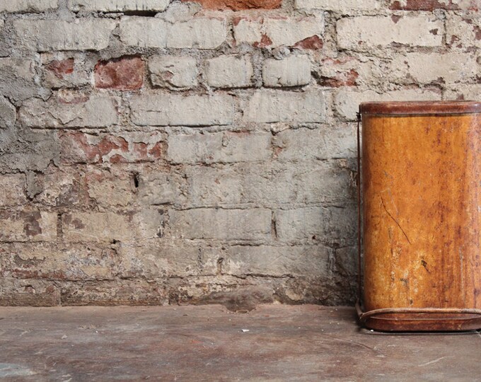 Vintage Industrial Metal Waste Basket Etsy