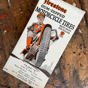 C. 1920&#39;s Firestone Motorcycle Tires Advertising Ink Blotter.