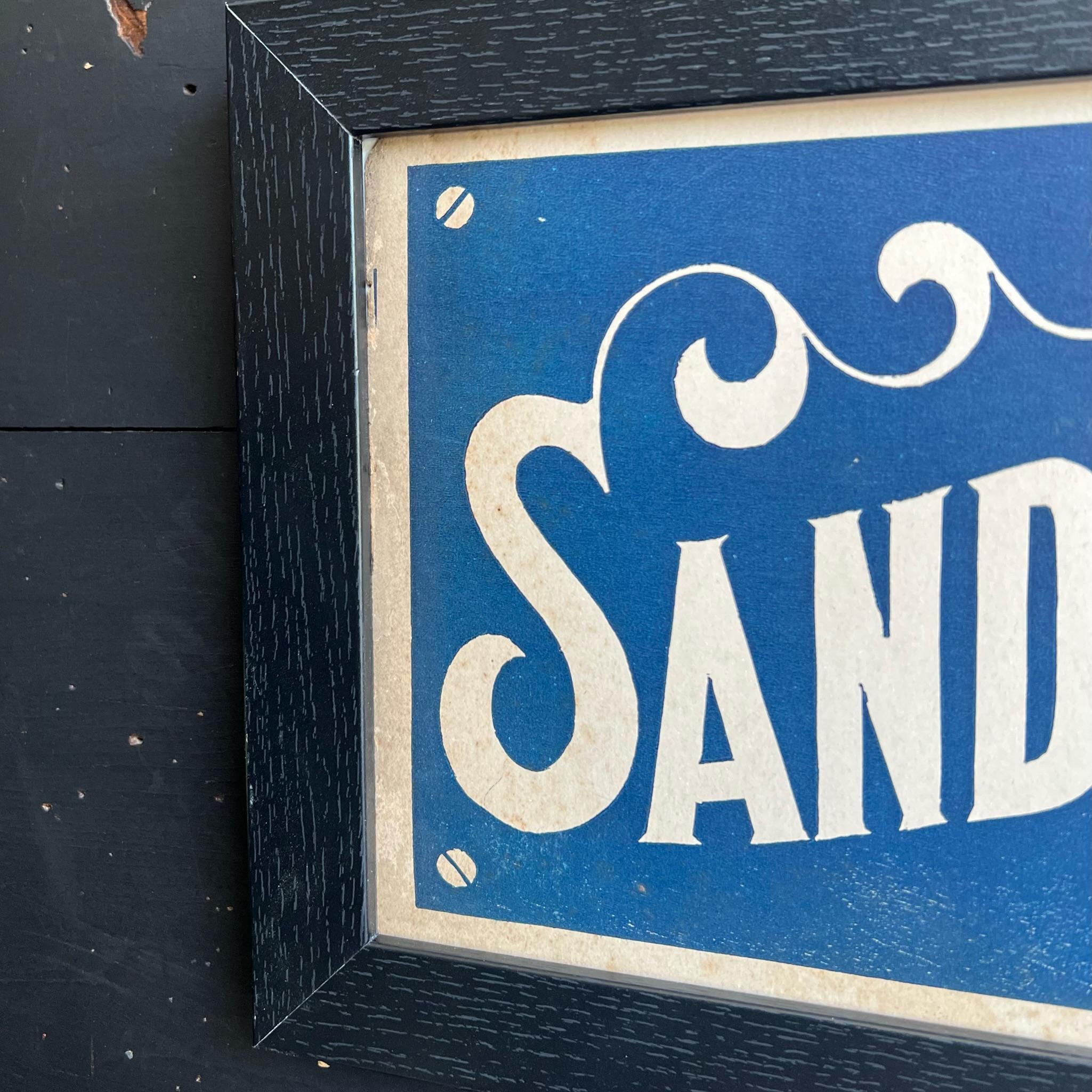 1920s “SANDWICHES” Restaurant Menu Advertising Sign • Original Hutton ...