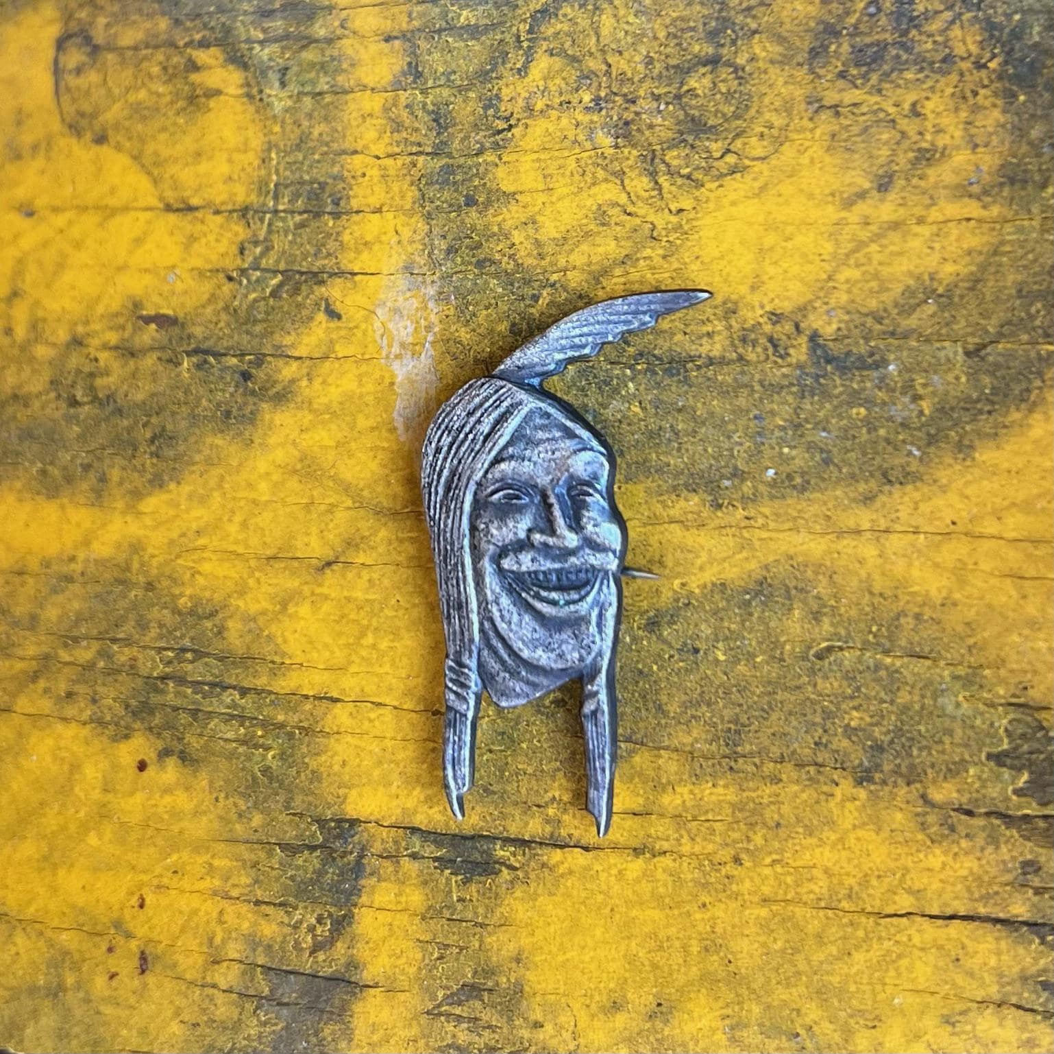 1930s Indian Motorcycles “laughing Indian” Riding Hat & Jacket Pin